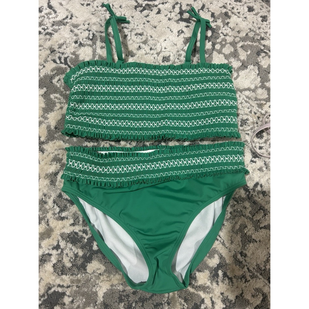 Boden Green Girls Two Piece Swimsuit Size 13-14Y